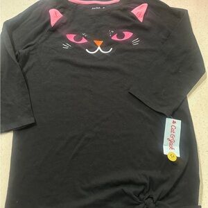 Cat & Jack Black Cat Face Long Sleeve Shirt